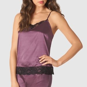 La SENZA Purple Satin Cami with Lace (NEW W/ TAGS)